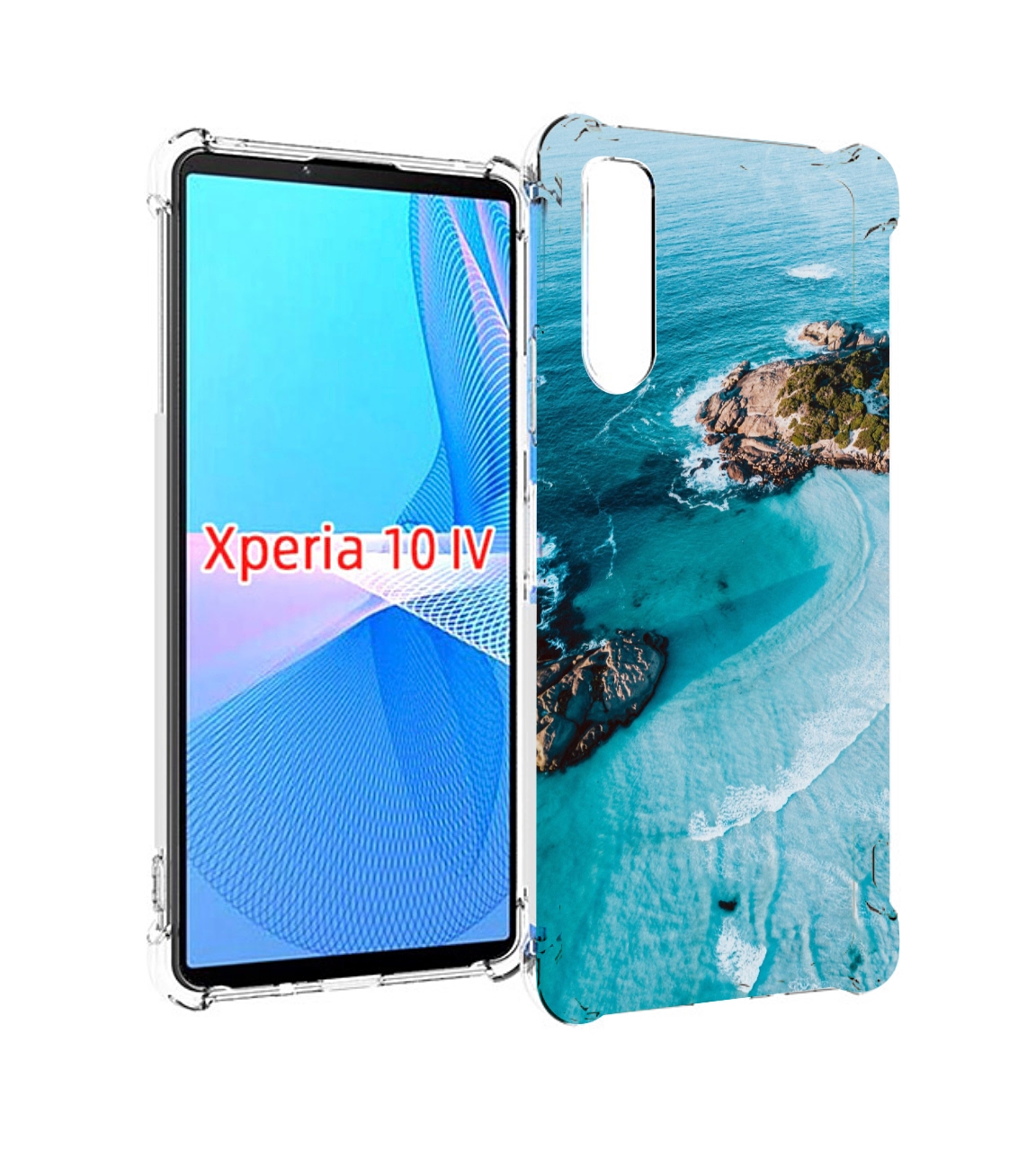 

Чехол MyPads красивый голубой залив для Sony Xperia 10 IV (10-4), Прозрачный, Tocco