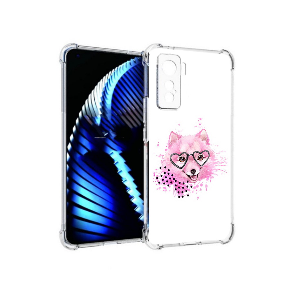 

Чехол MyPads Tocco для Vivo iQOO 5 розовый волченок, Прозрачный, Tocco