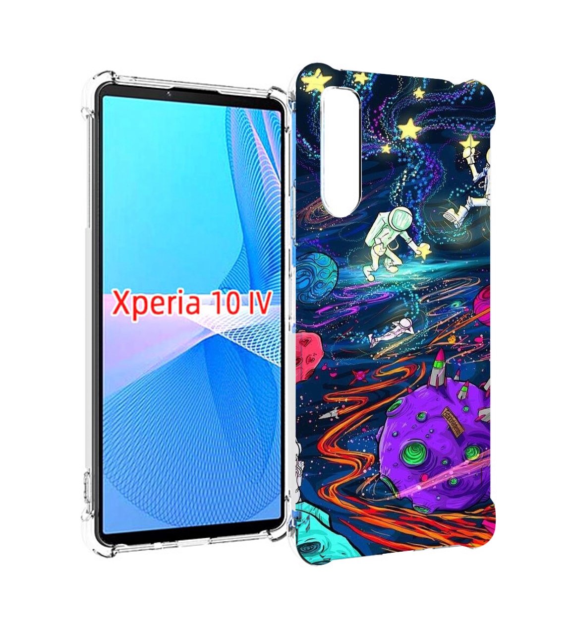 

Чехол MyPads красочный космос для Sony Xperia 10 IV (10-4), Прозрачный, Tocco