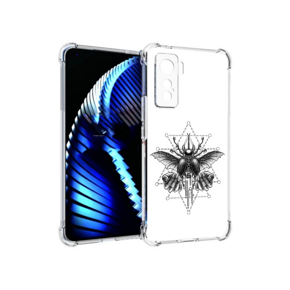 

Чехол MyPads Tocco для Vivo iQOO 5 скарабей, Прозрачный, Tocco