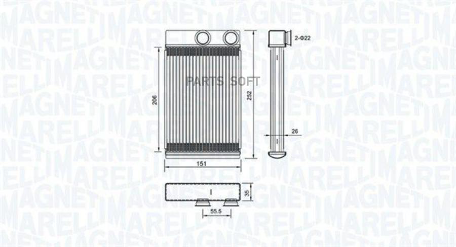 Радиатор Отопителя Magneti Marelli 350218478000