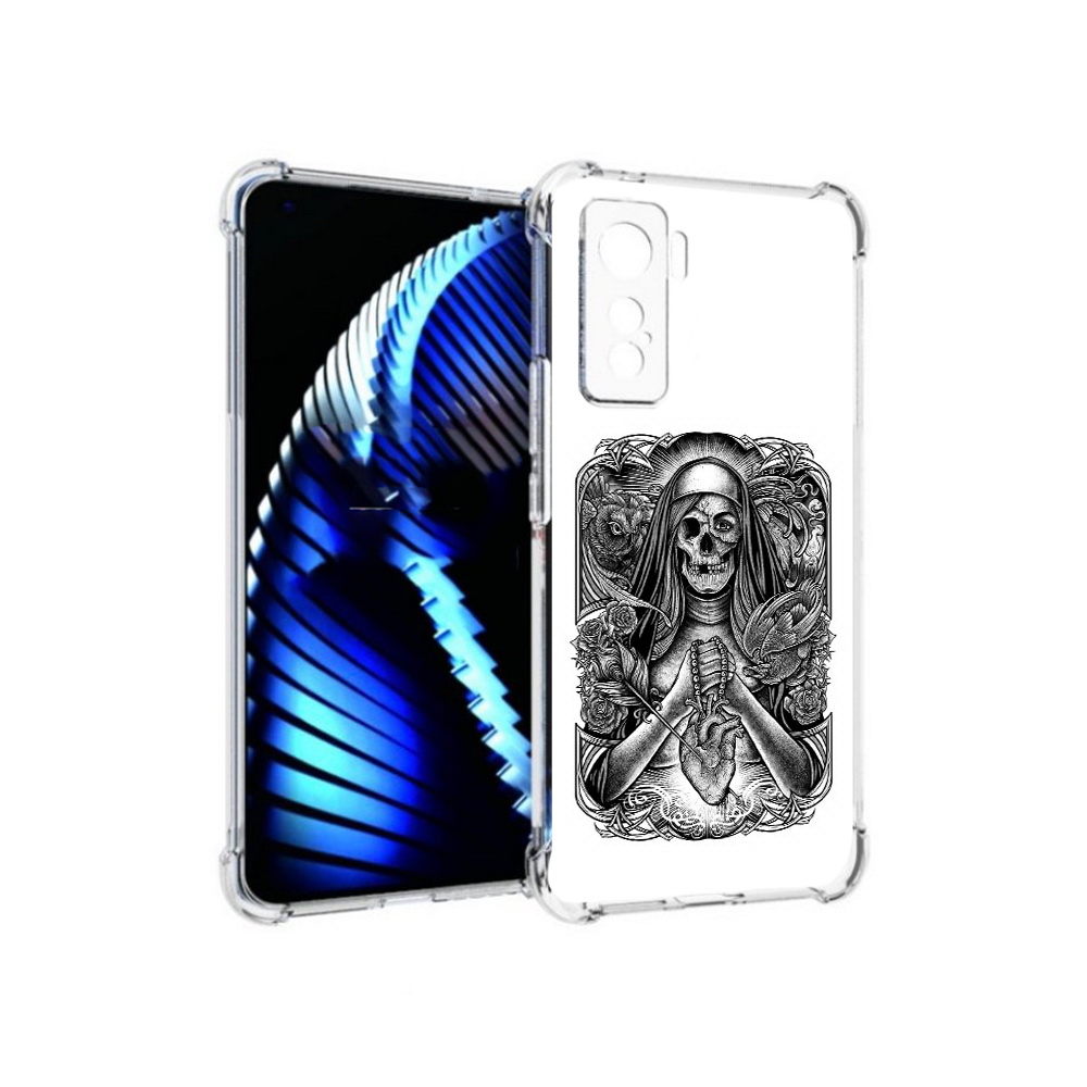 

Чехол MyPads Tocco для Vivo iQOO 5 скелет с сердцем, Прозрачный, Tocco