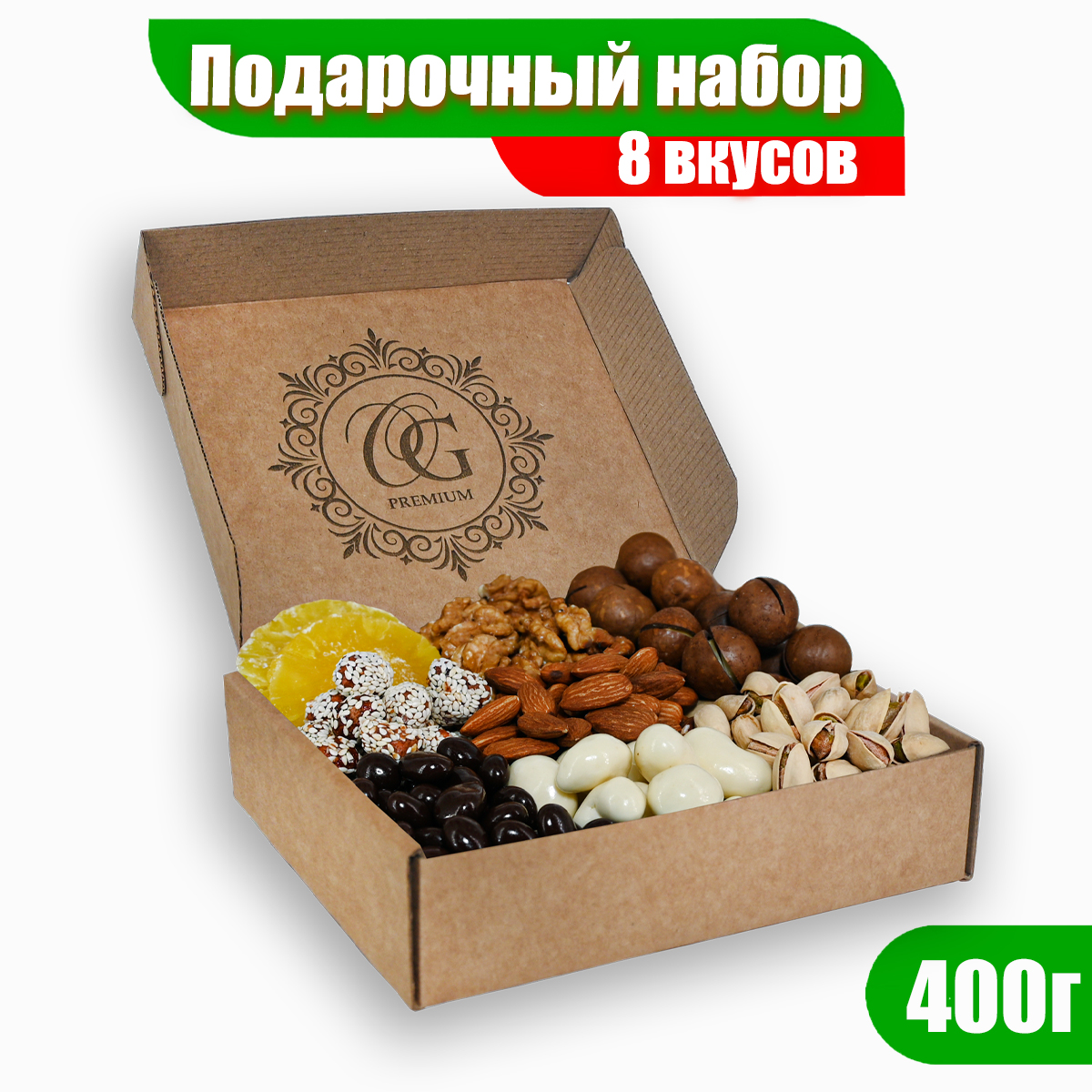 

Подарочный набор орехов и сухофруктов Orehggold ассорти, 400 г, наборOrehgold