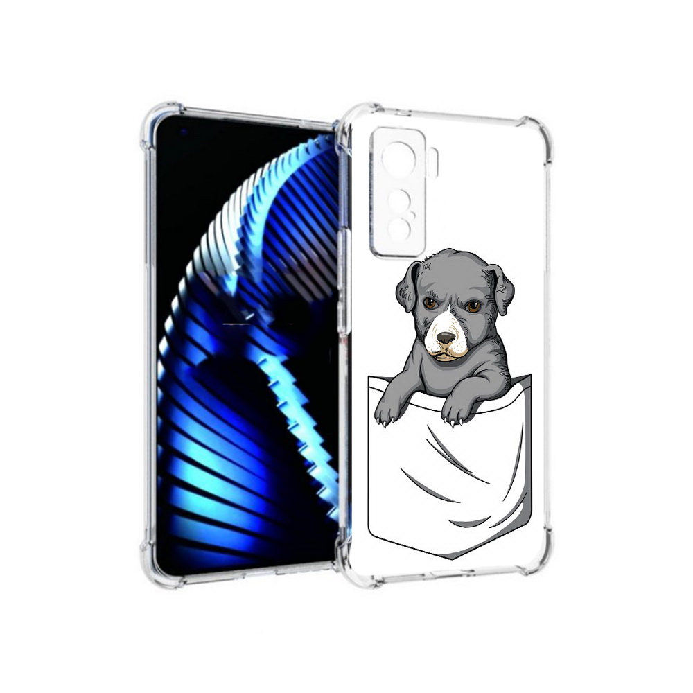 

Чехол MyPads Tocco для Vivo iQOO 5 собачка в кармане, Прозрачный, Tocco