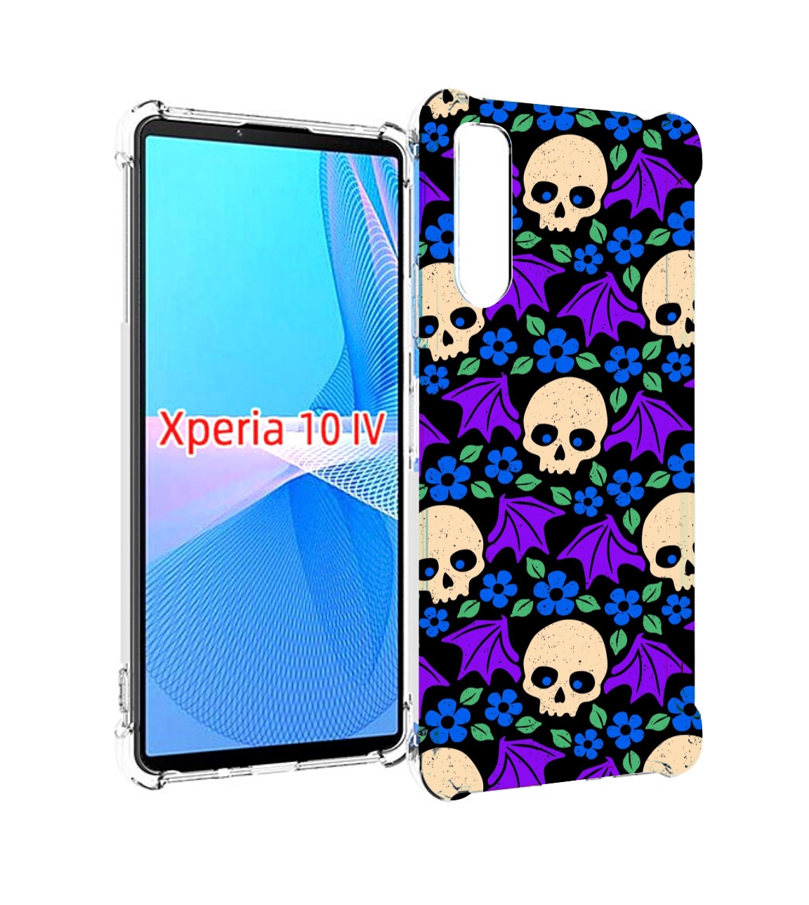 

Чехол MyPads крылатые черепа для Sony Xperia 10 IV (10-4), Прозрачный, Tocco