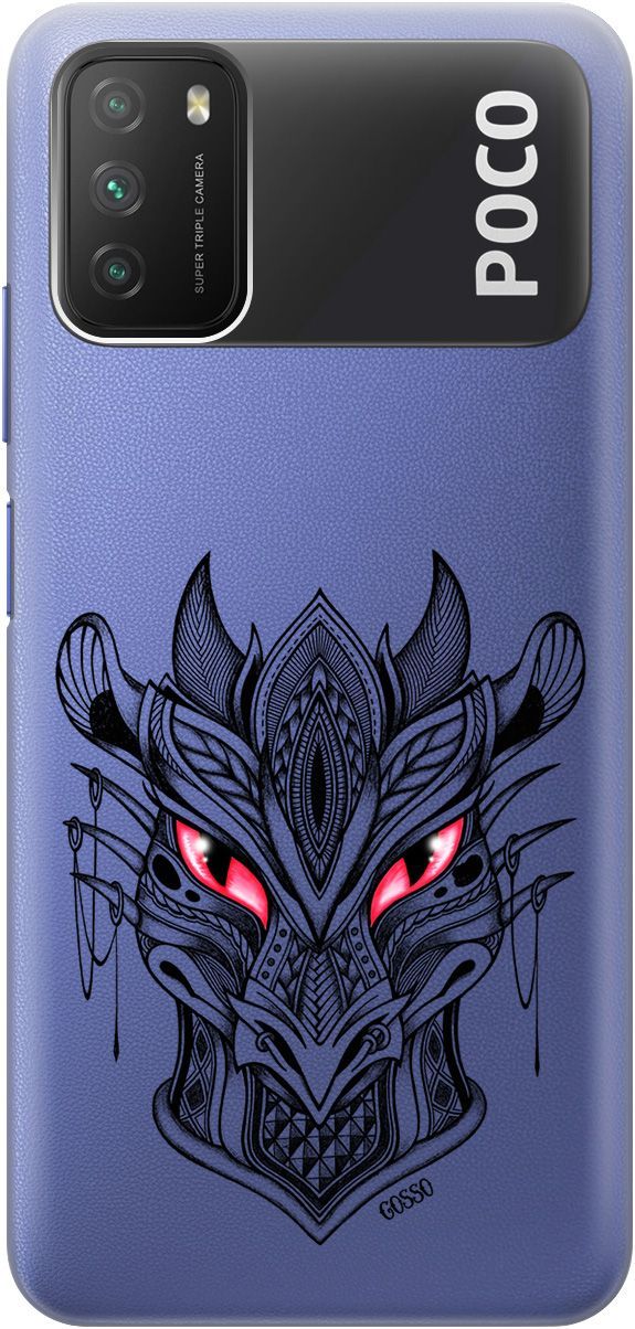 

Чехол на Xiaomi Redmi 9T "Dragon" прозрачный, Прозрачный;черный, 313