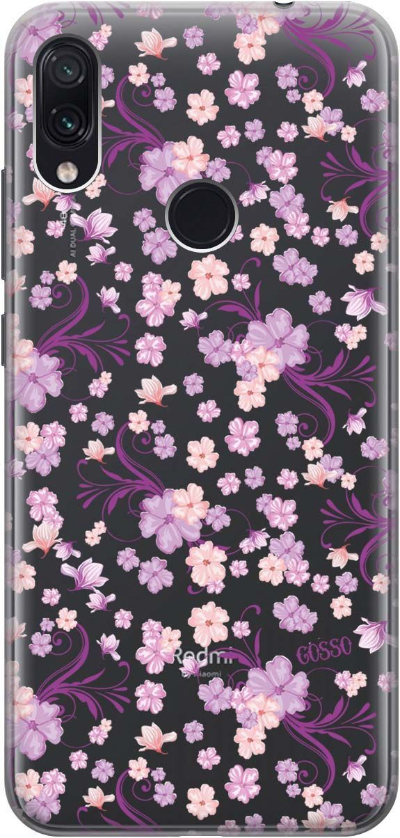 

Чехол на Xiaomi Redmi Note 7 "Lilac Flowers" прозрачный, Прозрачный;фиолетовый, 711