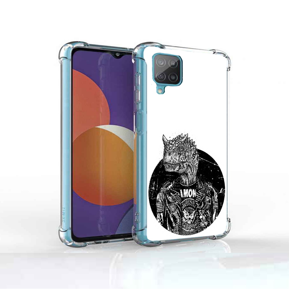 

Чехол MyPads Tocco для Samsung Galaxy M12 динозавр в куртке (PT226930.536.328), Прозрачный, Tocco