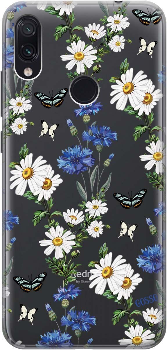 

Чехол на Xiaomi Redmi Note 7 "Hello, Camomiles" прозрачный, Прозрачный;голубой, 711