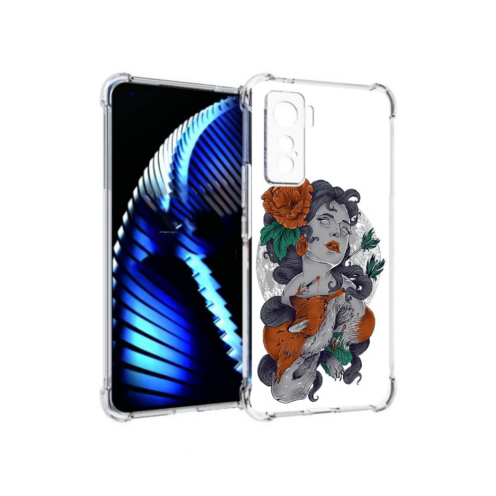 

Чехол MyPads Tocco для Vivo iQOO 5 темная девушка с лисой, Прозрачный, Tocco