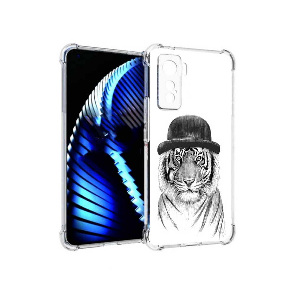 

Чехол MyPads Tocco для Vivo iQOO 5 тигр британец, Прозрачный, Tocco