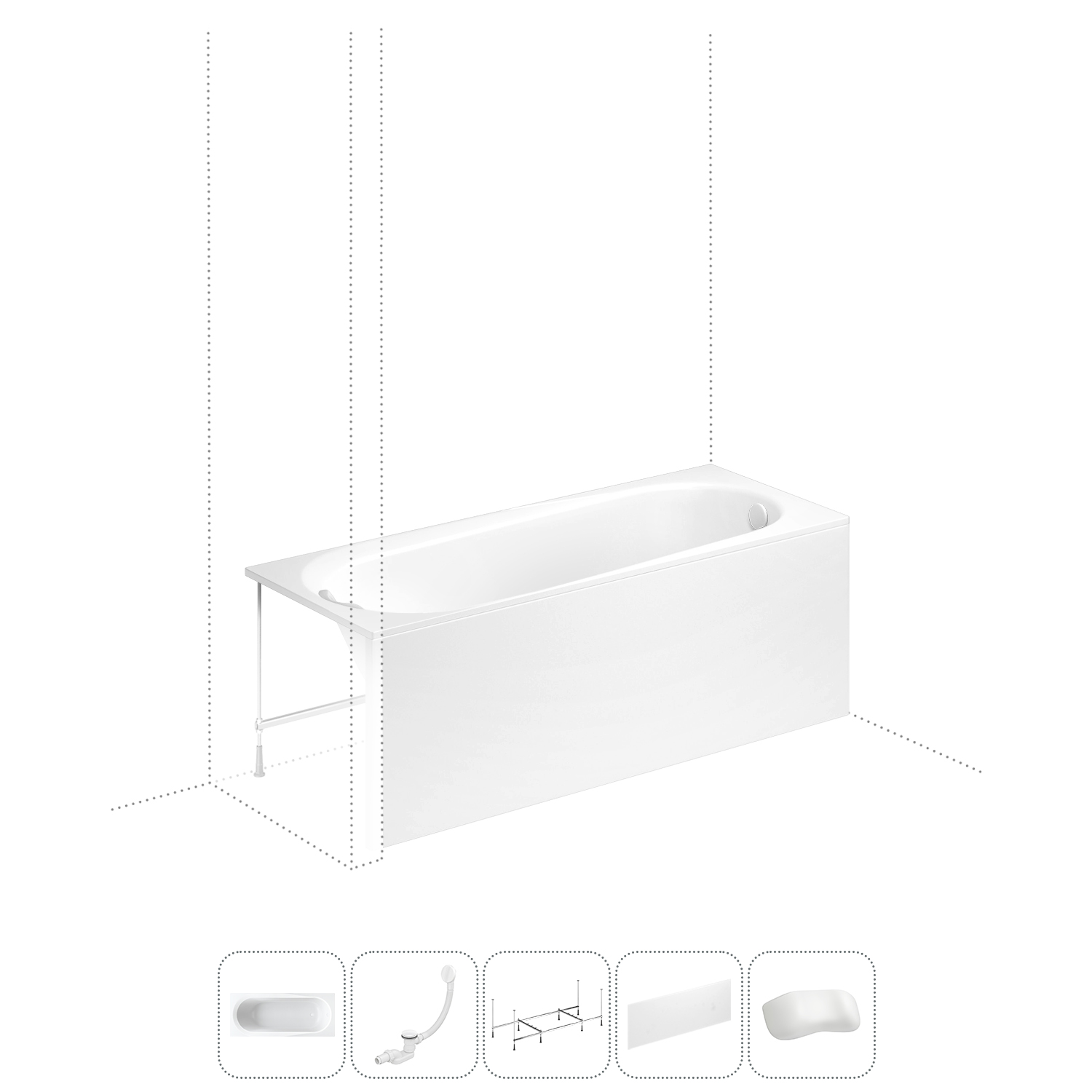 

Акриловая ванна 170x70 см Lavinia Boho Biore 202011652 в наборе 5 в 1, Белый, bath_LB_sifon.Bristol.2v1