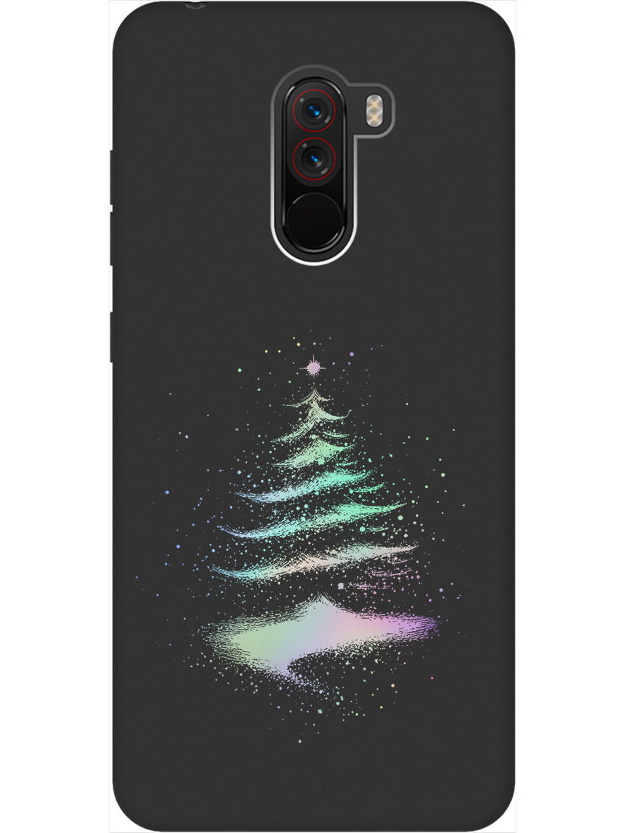 

Силиконовый чехол на Xiaomi Pocophone F1 с принтом "Елочка" матовый черный, Черный;серебристый, 719373341