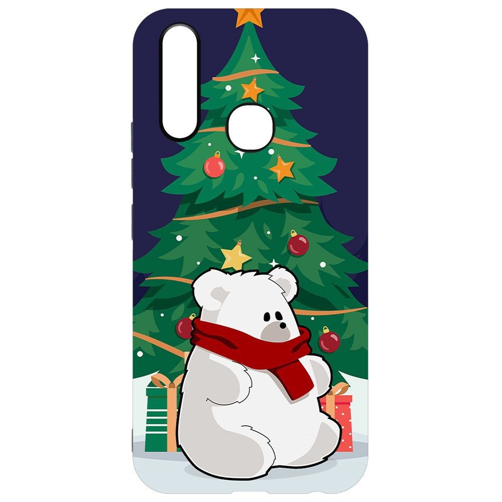 

Чехол-накладка Krutoff Софт Кейс Медвежонок для Vivo Y12 черный