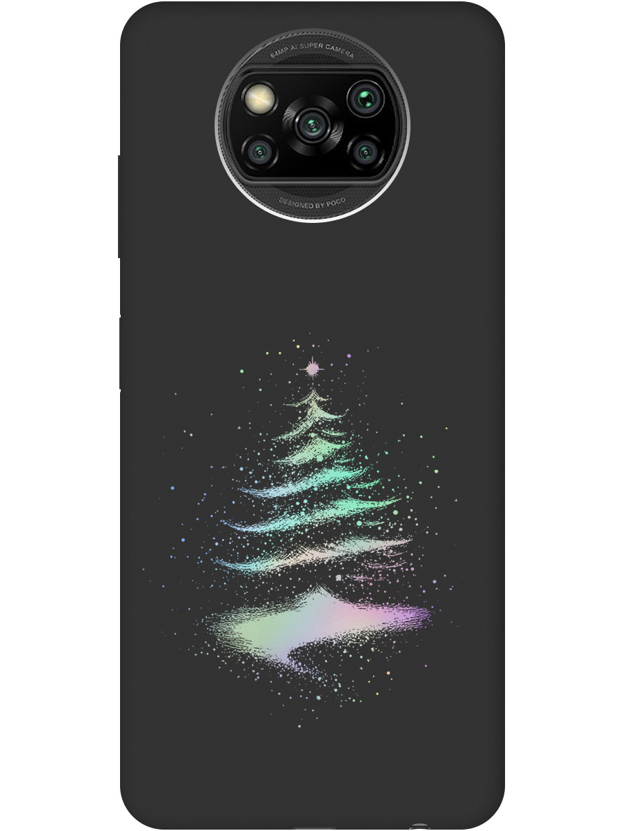 

Силиконовый чехол на Xiaomi Poco X3 / X3 Pro с принтом "Елочка" матовый черный, Черный;серебристый, 723602741
