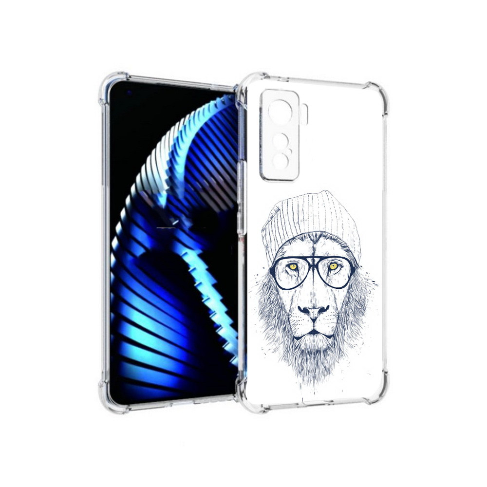 

Чехол MyPads Tocco для Vivo iQOO 5 хиппи лев, Прозрачный, Tocco