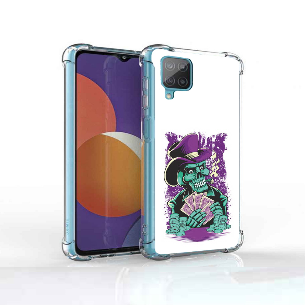 

Чехол MyPads Tocco для Samsung Galaxy M12 зеленый череп с картами (PT226930.536.361), Прозрачный, Tocco