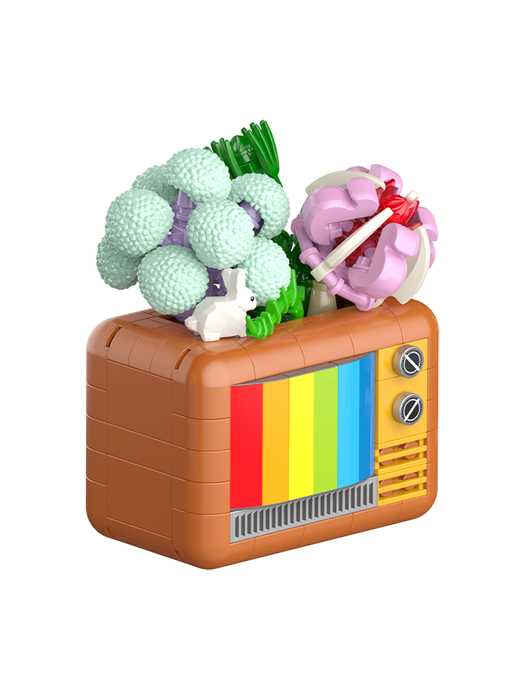 Конструктор 3Д JAKI Счастливый телевизор с цветами, 207 дет JK2716 телевизор realme 50rmv2005