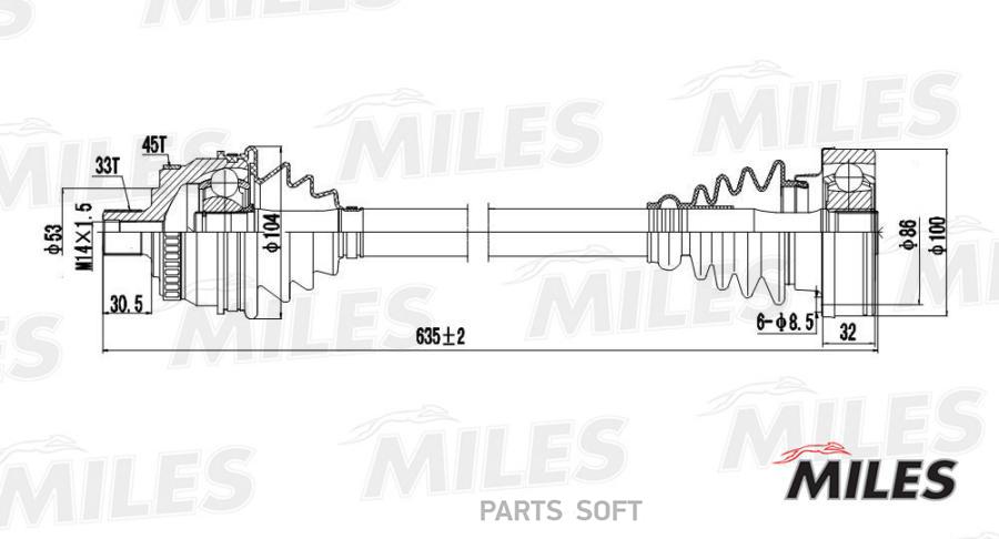 

Привод в сборе audi a4 i-ii/vw passat v 1.6-2.0 94-05 прав. +abs