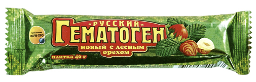 Купить Гематоген Русский новый с лесным орехом 40 г