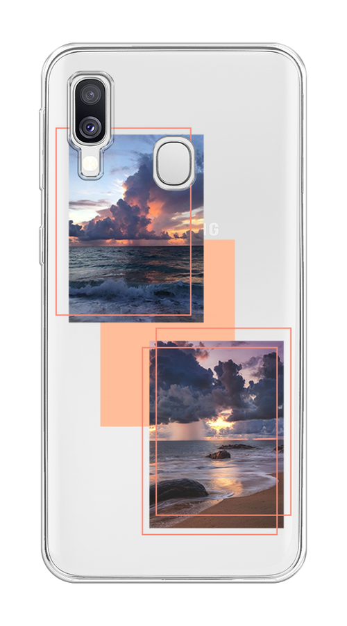 

Чехол на Samsung Galaxy A40 "Sky collage", Розовый;прозрачный;синий, 28050-1
