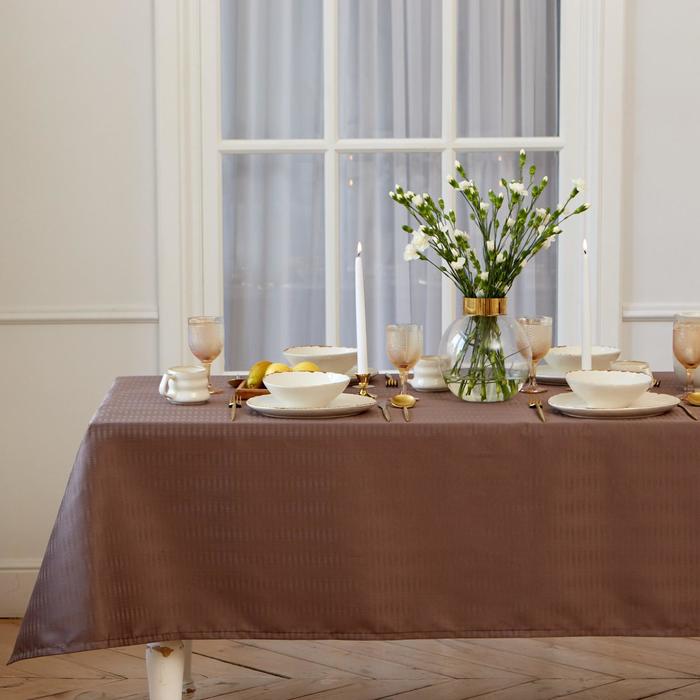 

Скатерть "Этель" Shine 150*110 +/-3см, цв.кофейный, пл. 192 г/м2, хл с ВГМО, Этель: Handsome