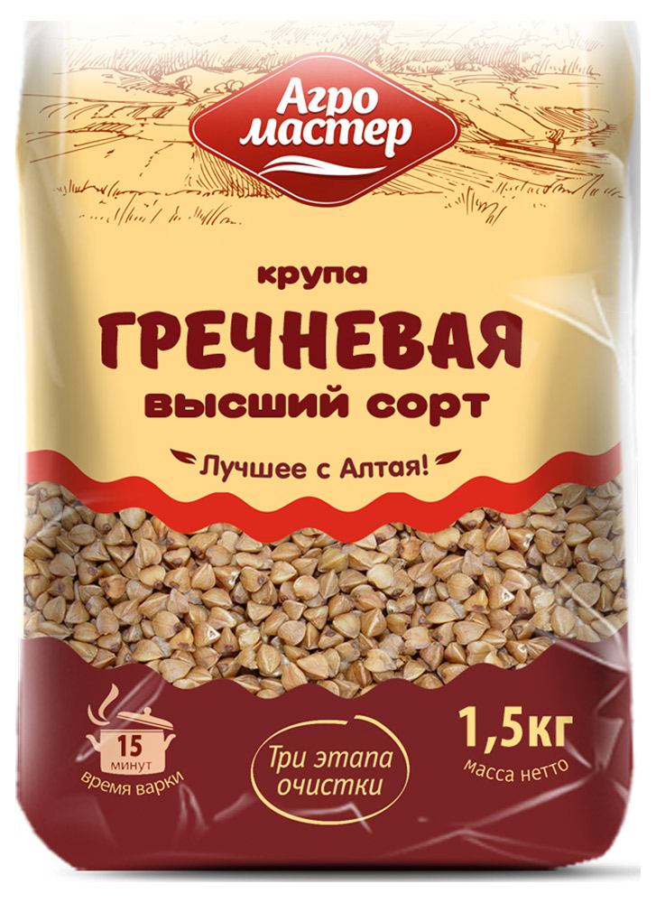 

Крупа гречневая Агромастер ядрица 1,5 кг