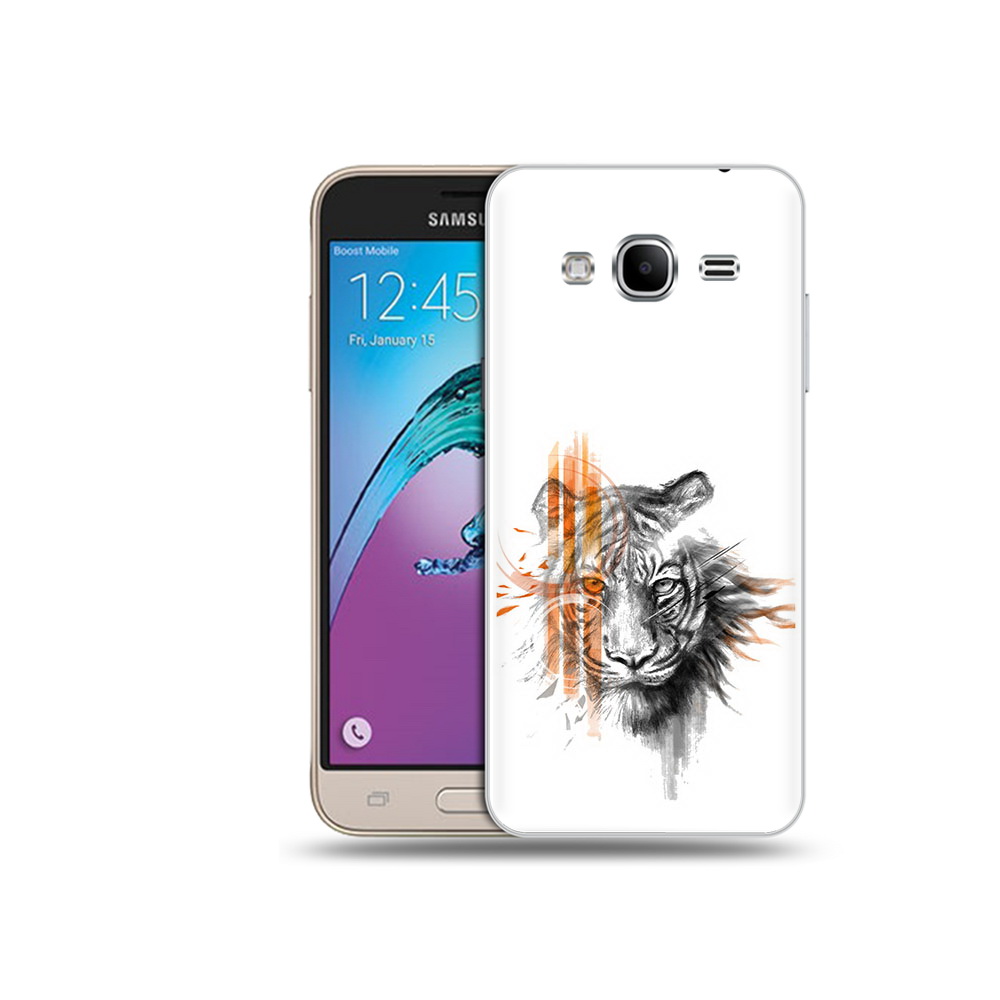

Чехол MyPads Tocco для Samsung Galaxy J3 (2016) огненный тигр (PT29089.580.526), Прозрачный, Tocco