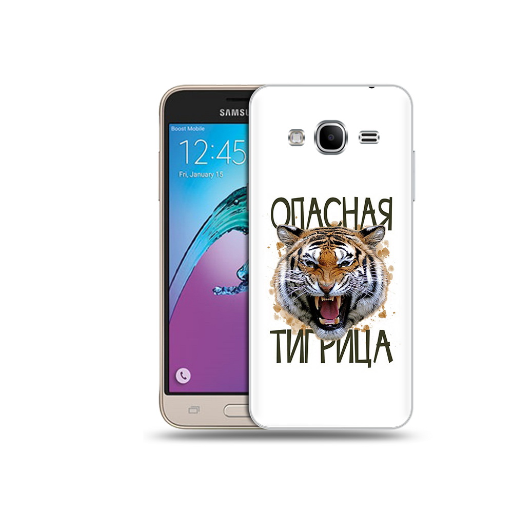 

Чехол MyPads Tocco для Samsung Galaxy J3 (2016) опасная тигрица (PT29089.580.527), Прозрачный, Tocco
