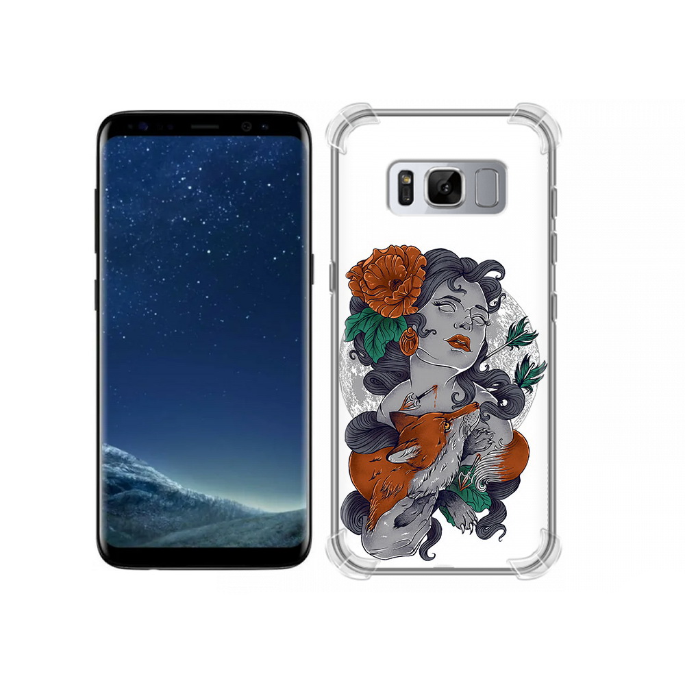 

Чехол MyPads Tocco для Samsung Galaxy S8 темная девушка с лисой (PT62300.601.639), Прозрачный, Tocco