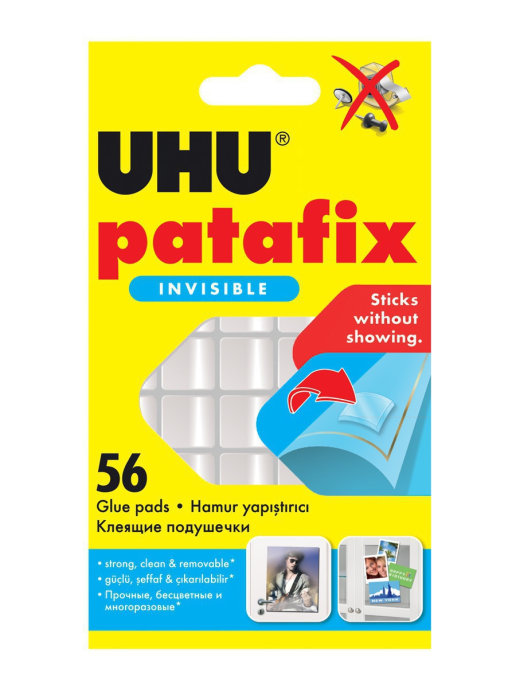 Клеящие подушечки для постоянной фиксации UHU Patafix Invisible, прозрачные (56шт)