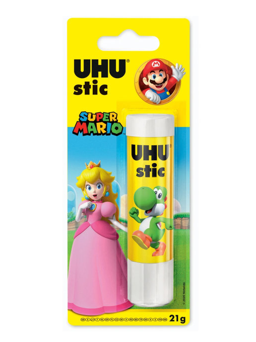 Клей-карандаш 21г UHU Stic "Супер Марио", белый