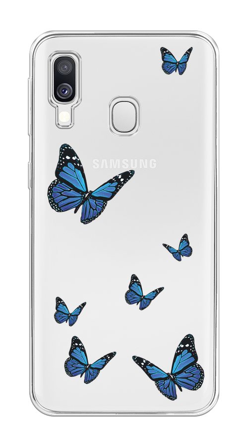 

Чехол на Samsung Galaxy A40 "Blue butterflies", Синий;черный, 28050-1