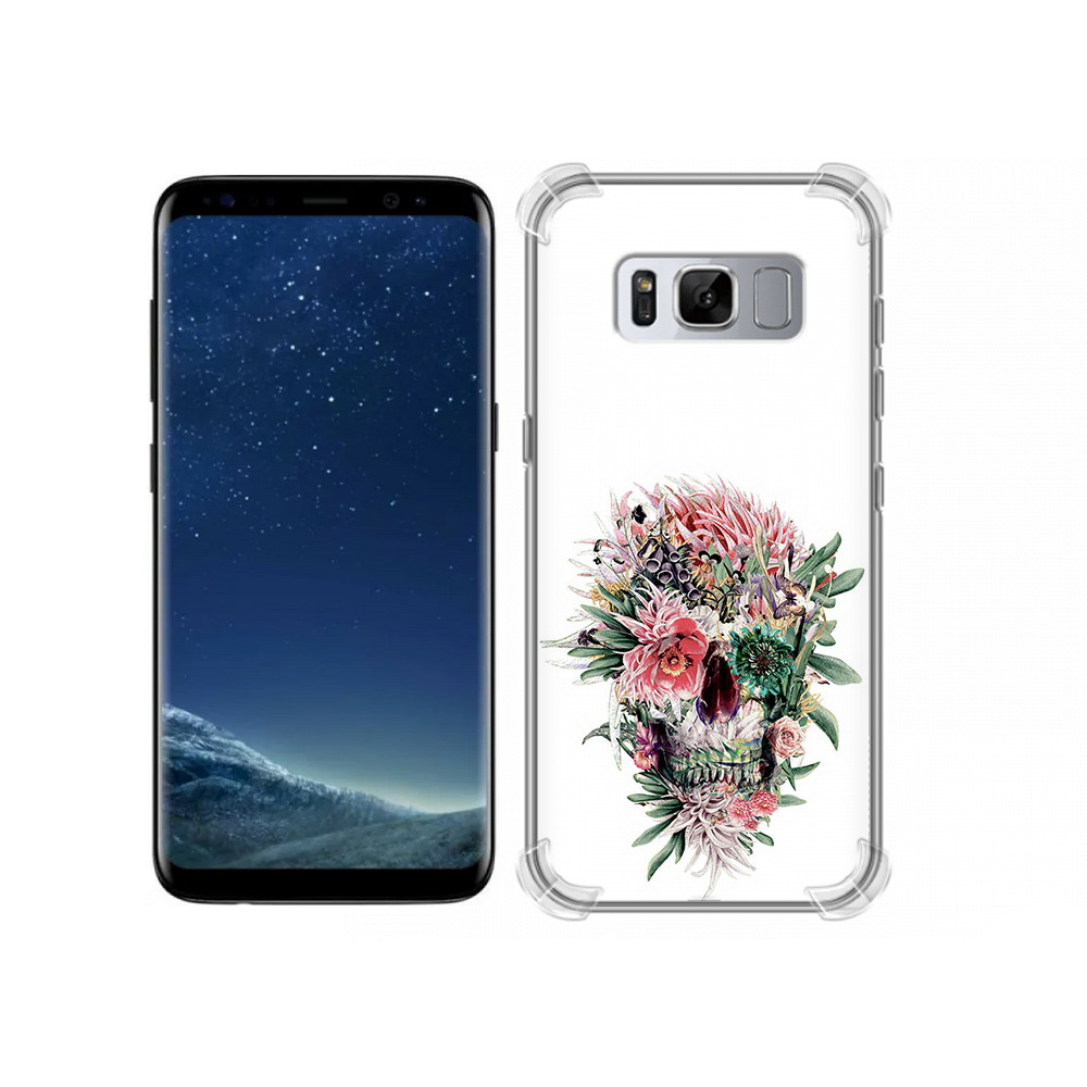 

Чехол MyPads Tocco для Samsung Galaxy S8 череп из цветов (PT62300.601.677), Прозрачный, Tocco