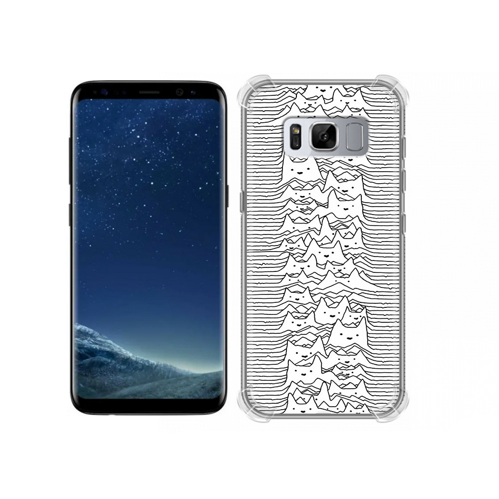 

Чехол MyPads Tocco для Samsung Galaxy S8 черно белые коты 3D (PT62300.601.682), Прозрачный, Tocco