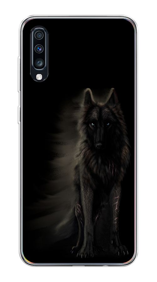 

Чехол на Samsung Galaxy A70 "Туманный волк", Черный, 28150-1
