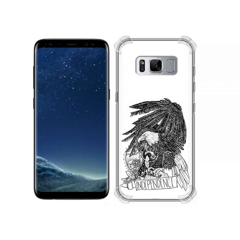 

Чехол MyPads Tocco для Samsung Galaxy S8 черно белый сокол (PT62300.601.688), Прозрачный, Tocco