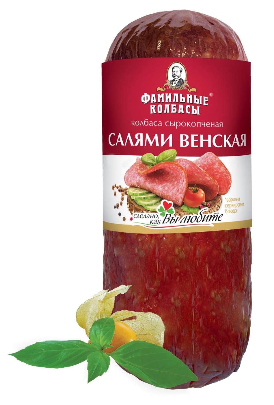 

Колбаса Фамильные колбасы Салями Венская сырокопченая +-400 г