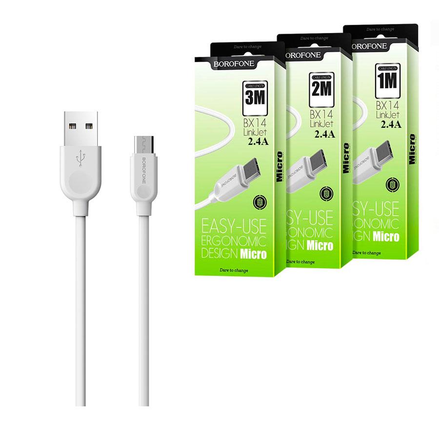 

Дата-кабель USB универсальный MicroUSB Borofone BX14 (белый)