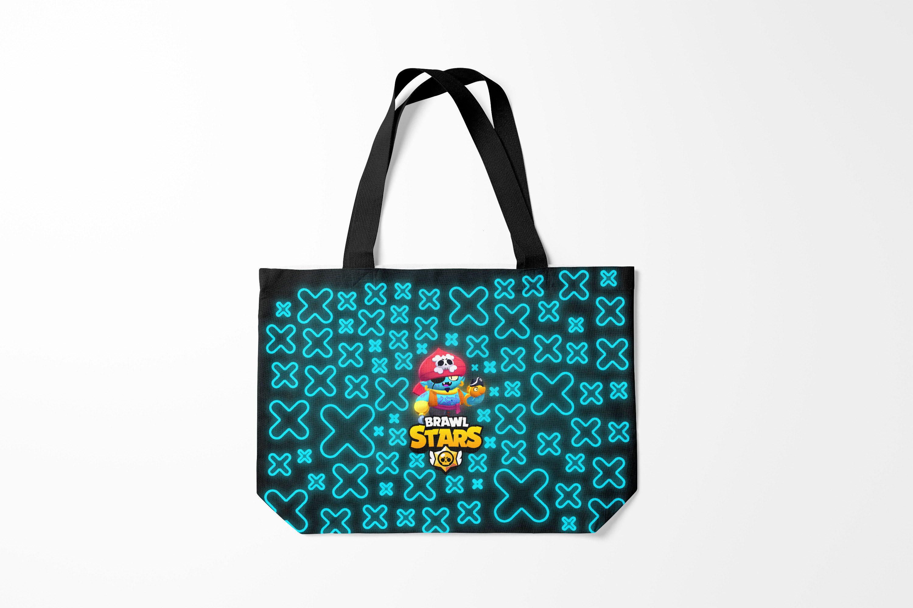 

Сумка шoппер унисекс Burnettie Brawl Stars Pirate Gene, черный; бирюзовый, Brawl Stars Pirate Gene