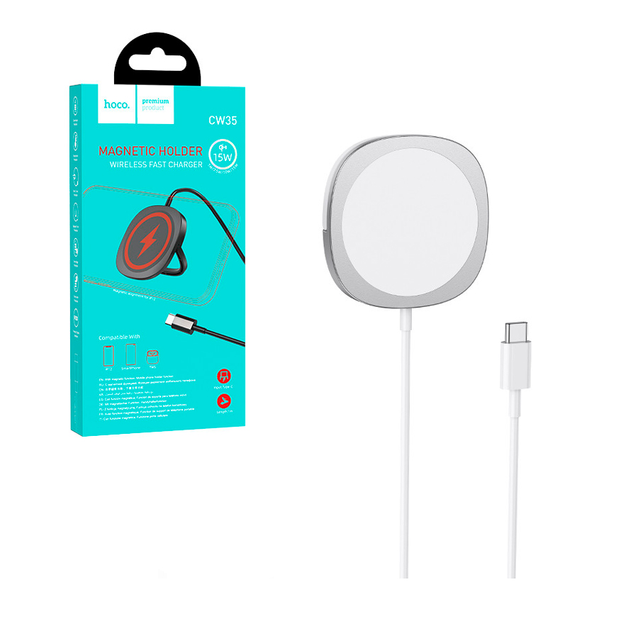 

Беспроводное зарядное устройство Hoco CW35 MagSafe (серебро)