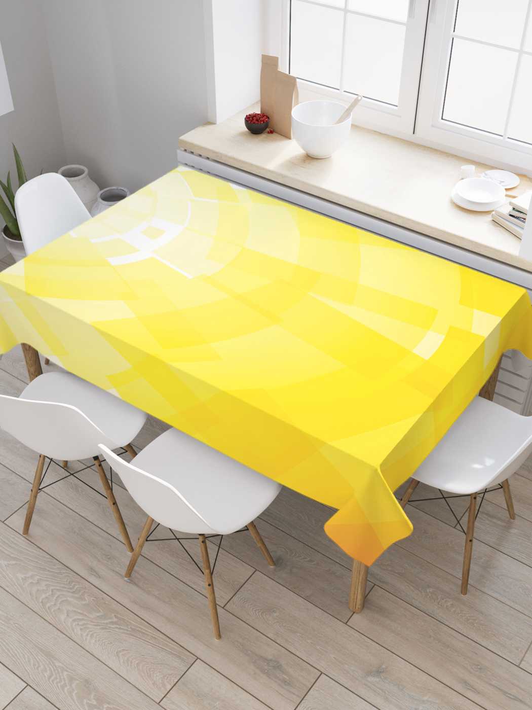 

Скатерть прямоугольная JoyArty "Солнечная декорация" из сатена, 120x145 см, Желтый, Солнечная декорация
