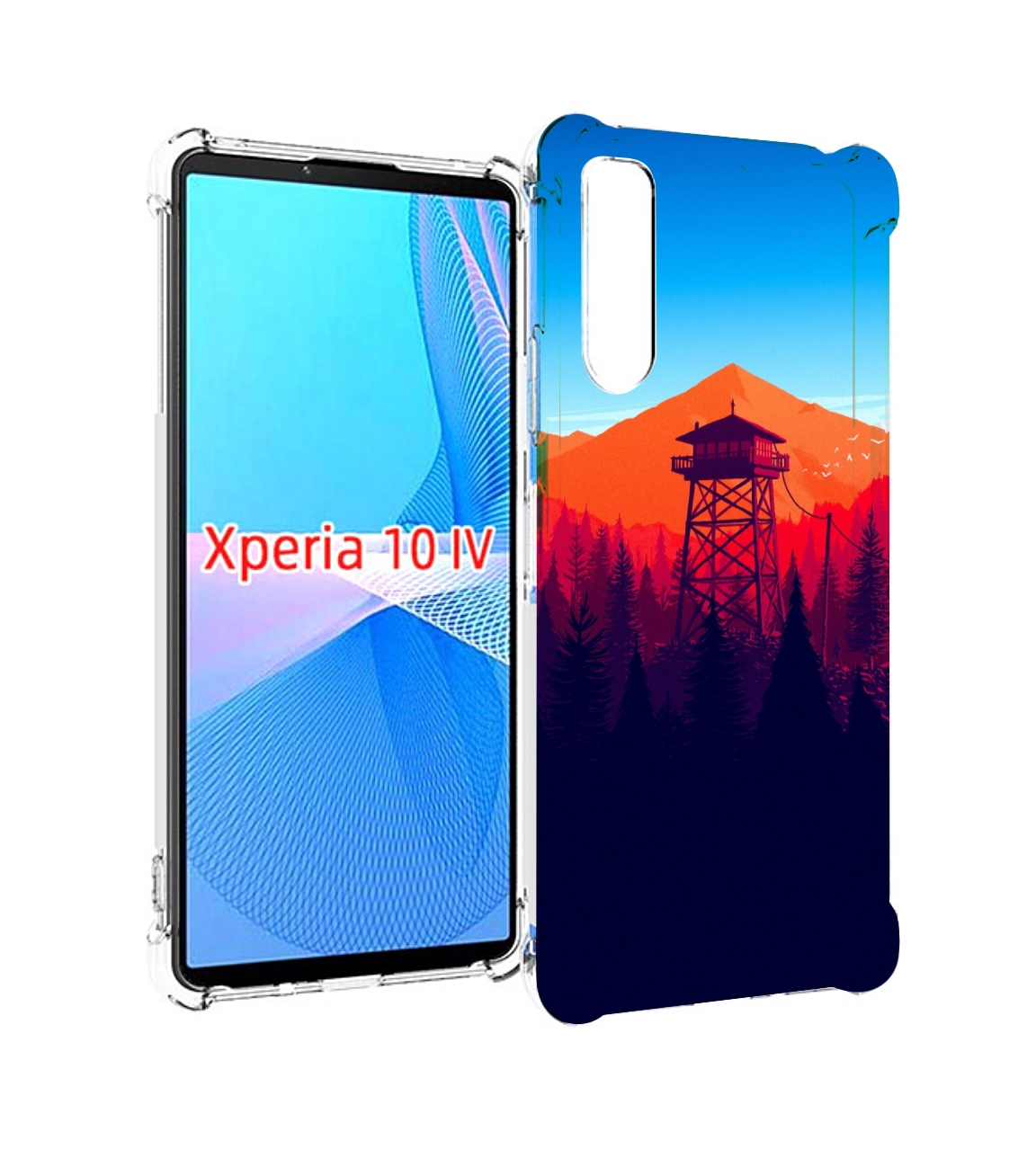 

Чехол MyPads лес с оранжевыми горами для Sony Xperia 10 IV (10-4), Прозрачный, Tocco