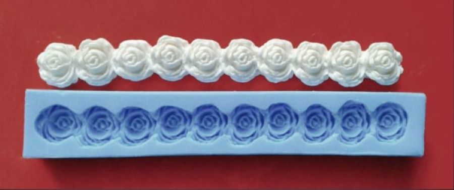 

Молд для шоколада/мастики силиконовый Бордюр из роз 20х4,5 см.