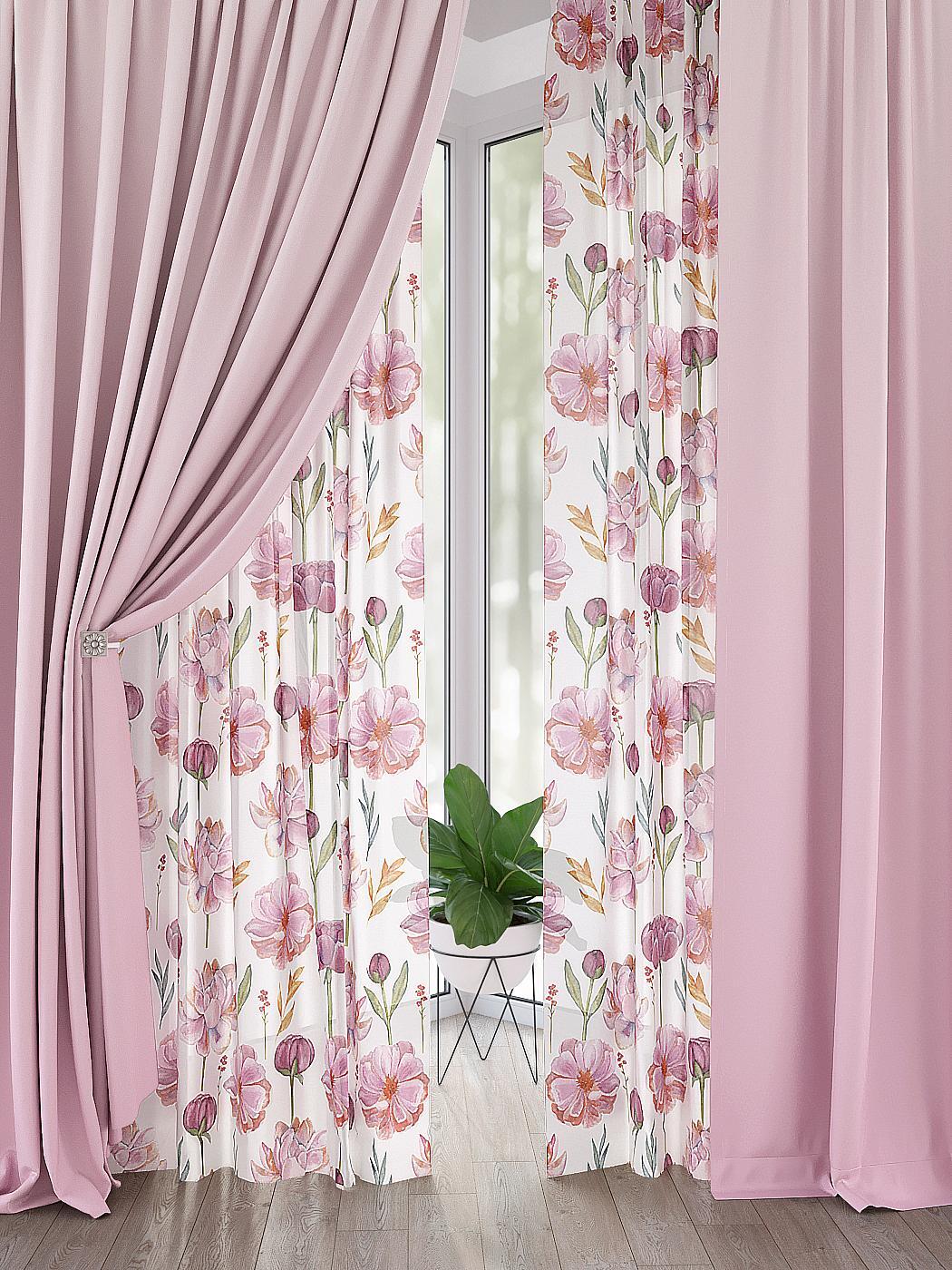 

Комплекты штор AT HOME Рафиолис высота 250 см, ширина 150 см, Белый, 554041