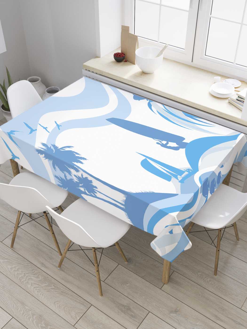 

Скатерть прямоугольная JoyArty "Активный отдых на волнах" из оксфорда, 180x145 см, Активный отдых на волнах