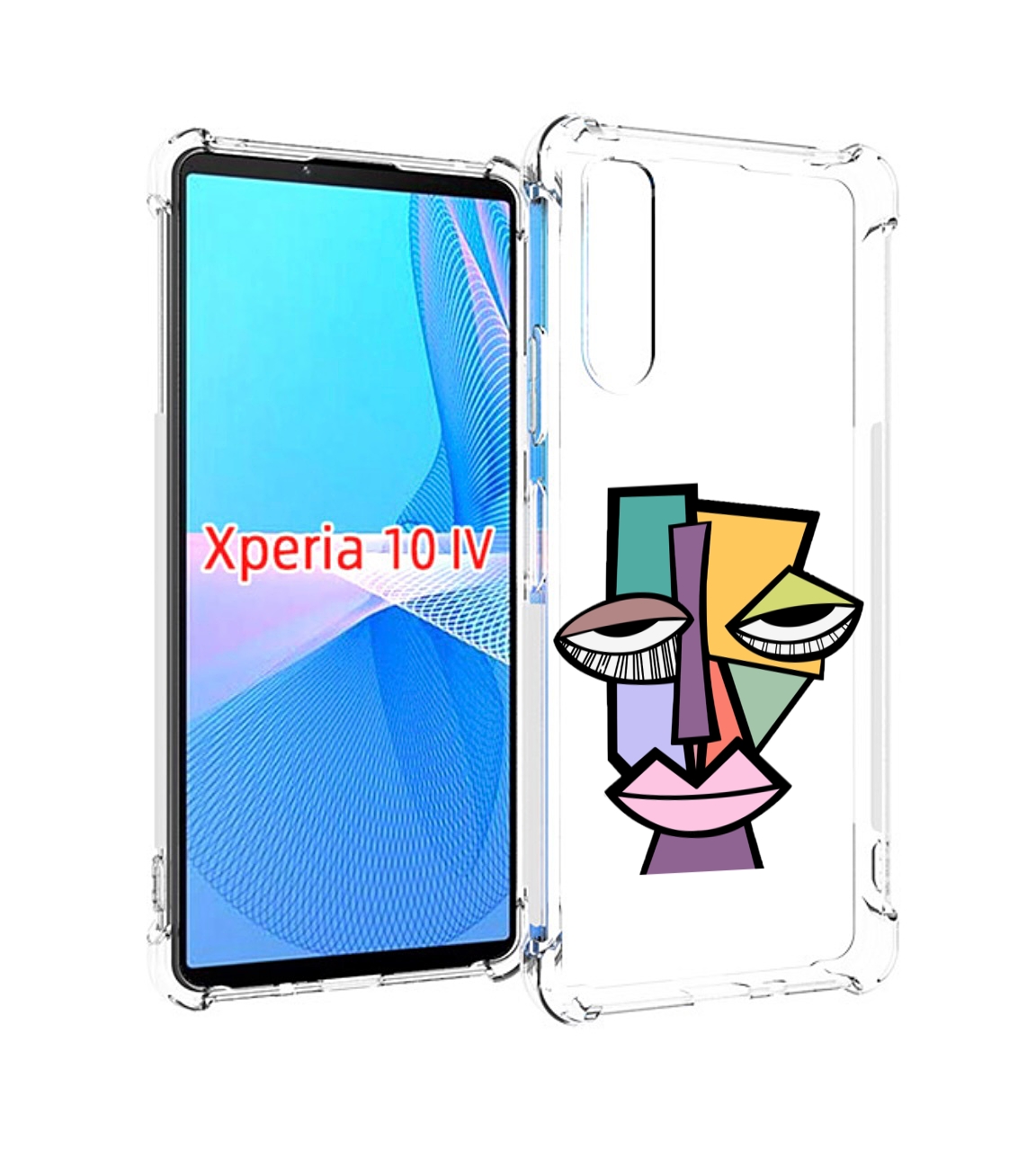 

Чехол MyPads лицо из квадратиков с глазами женский для Sony Xperia 10 IV (10-4), Прозрачный, Tocco