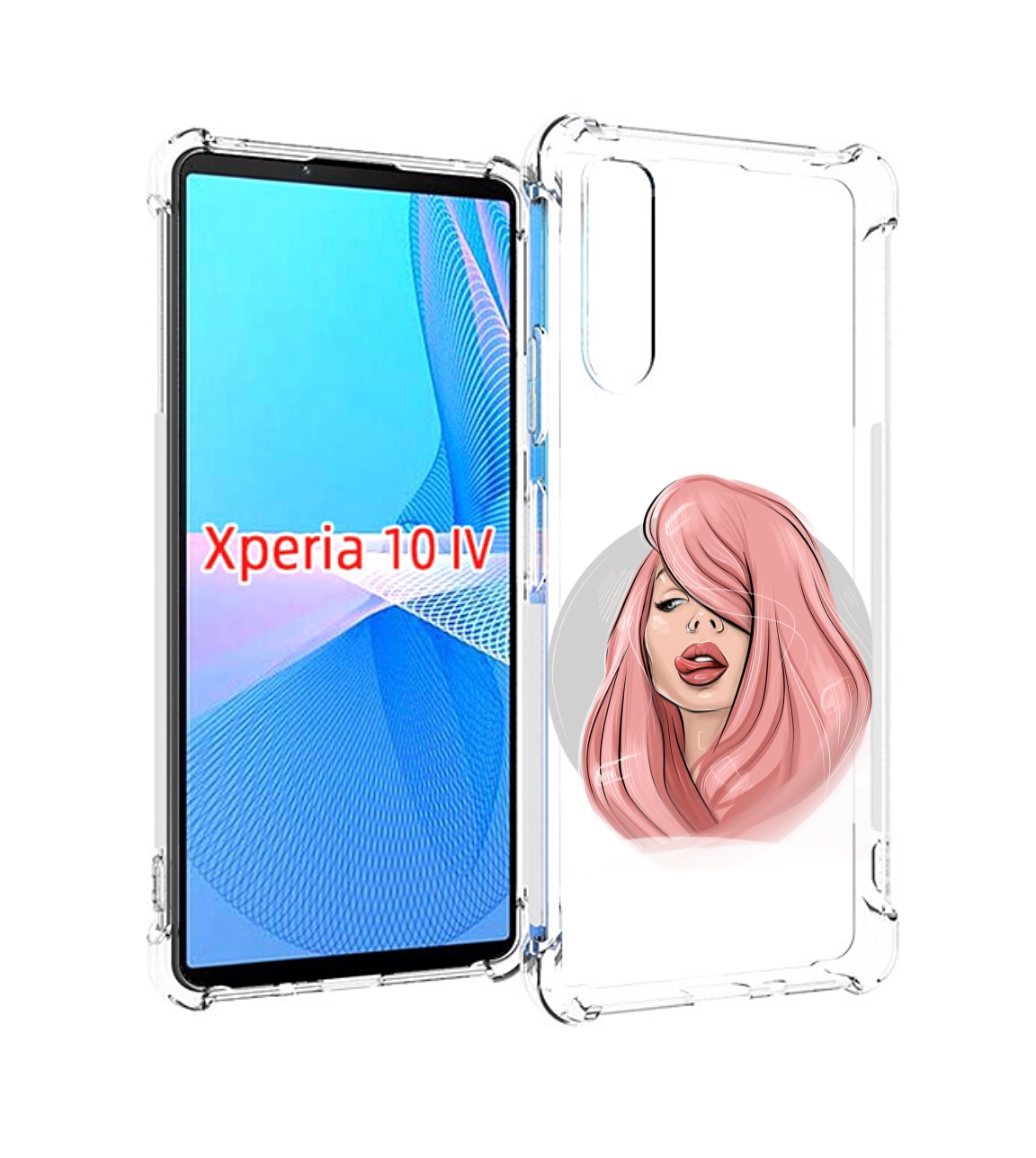 

Чехол MyPads лицо-девушки-с-розовыми-волосами женский для Sony Xperia 10 IV (10-4), Прозрачный, Tocco