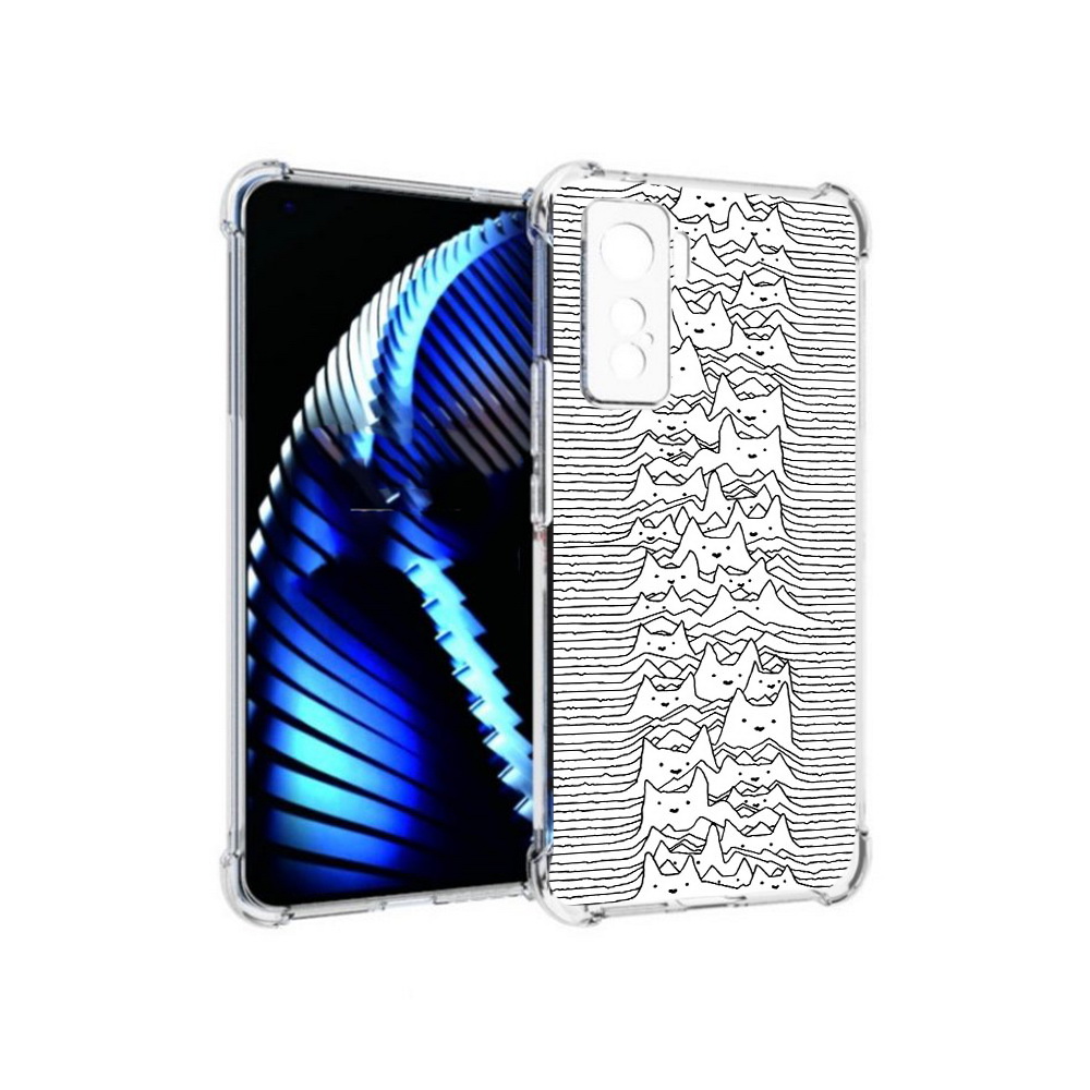 

Чехол MyPads Tocco для Vivo iQOO 5 черно белые коты 3D, Прозрачный, Tocco