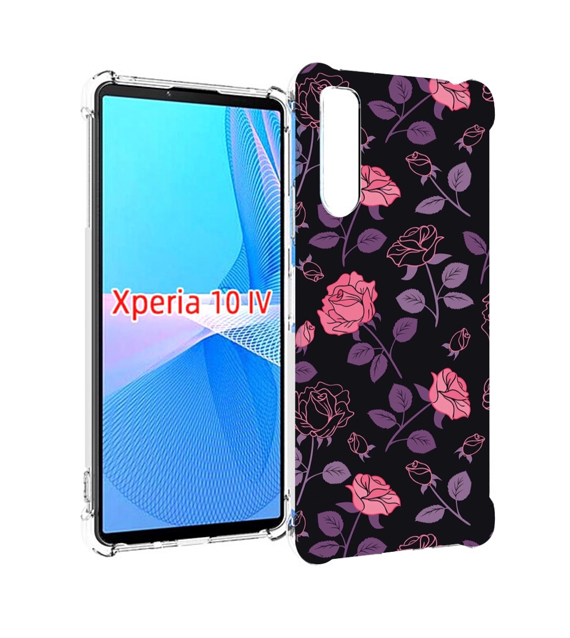 

Чехол MyPads маленькие розочки на черном фоне женский для Sony Xperia 10 IV (10-4), Прозрачный, Tocco